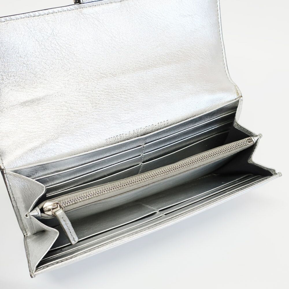 Fendi Wallet Silver Fflogo Leather — view 5