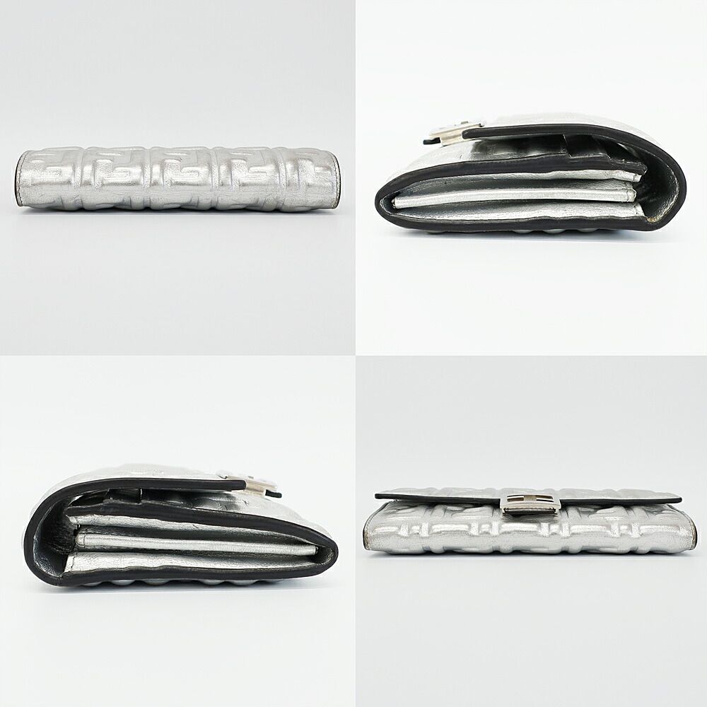 Fendi Wallet Silver Fflogo Leather — view 3