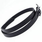 Hermes Leather Bracelet Behapi Double Tour Sole Black Swift T4 — view 2
