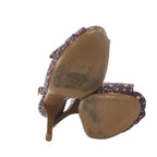 Louis Vuitton Sandals Pin Heel Floral Pattern Ribbon Motif Strap 34 — view 4