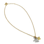Louis Vuitton Necklace Metal Rhinestone Pendentif Love Letters Gold Silver — view 3