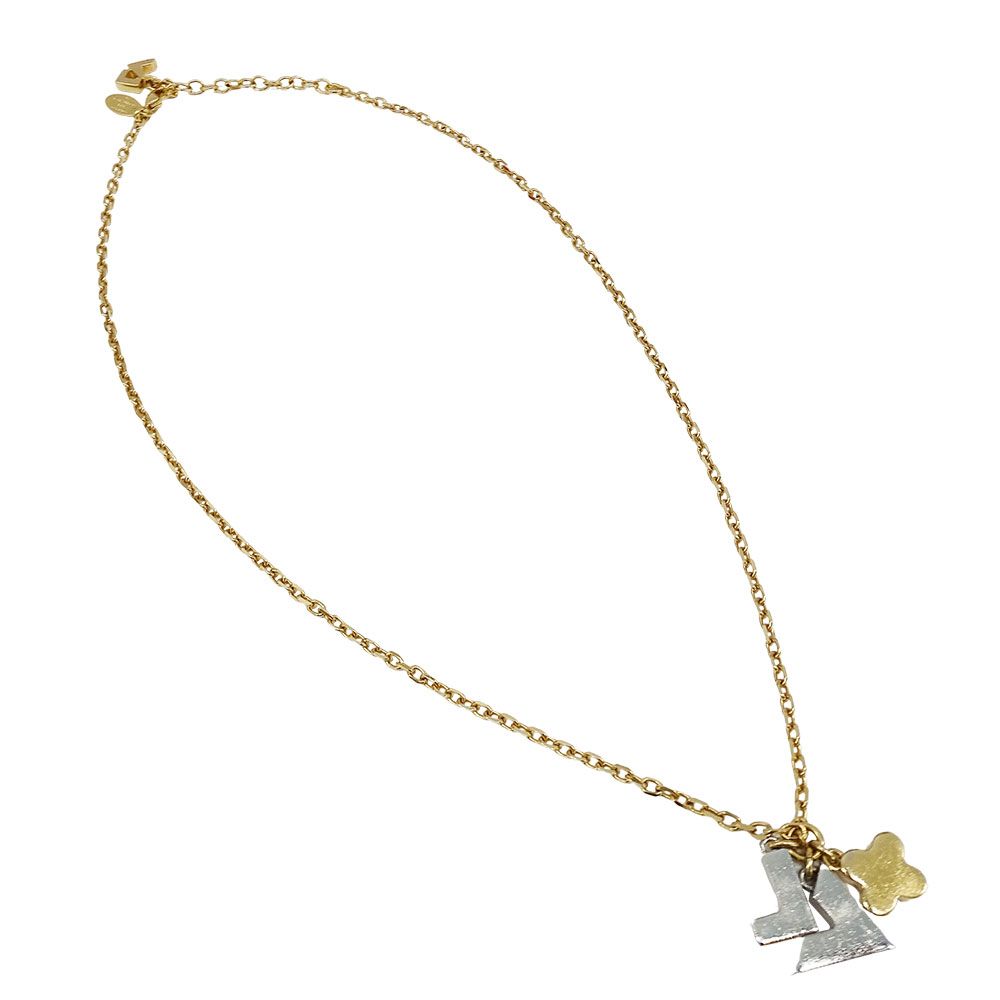 Louis Vuitton Necklace Metal Rhinestone Pendentif Love Letters Gold Silver — view 3