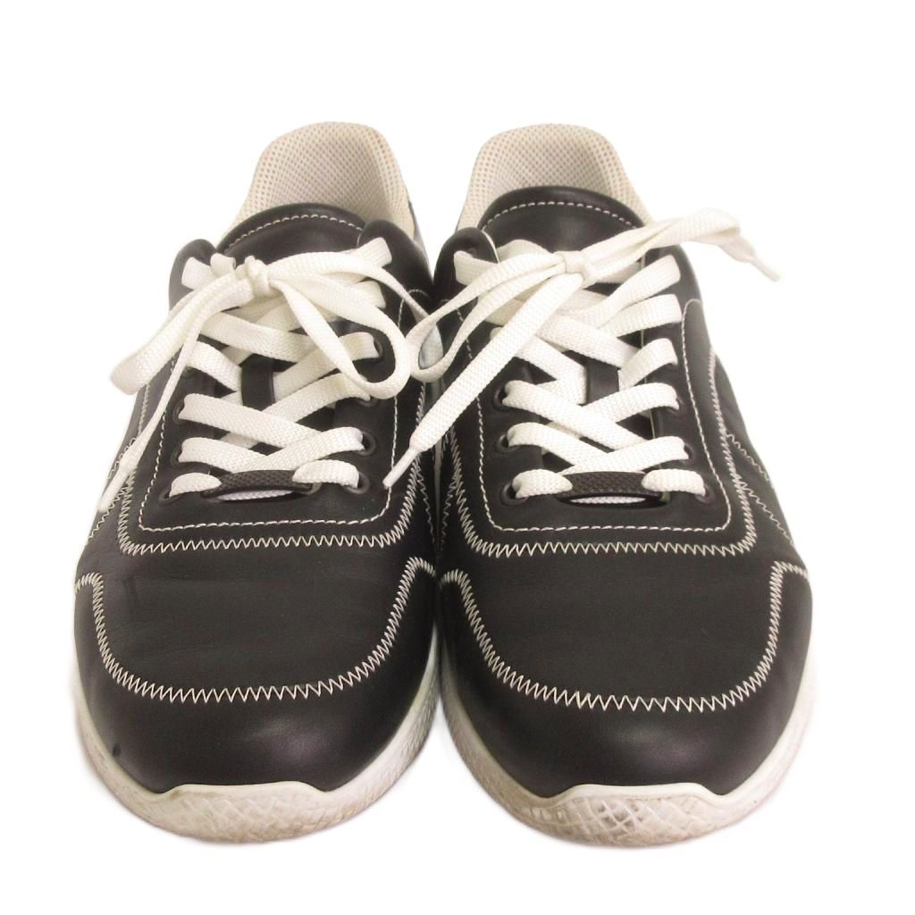 Bottega Veneta Sneakers Low Cut Stitch Leather Black Shoes 42 — view 3