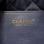 Chanel 2-Way Shoulder Bag 22 Leather Navy Gold Chain — view 6