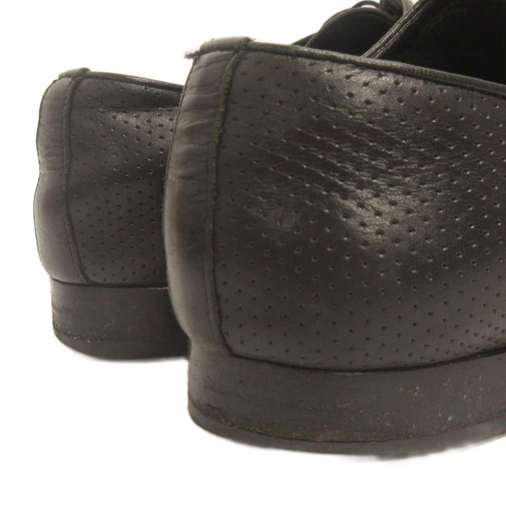 Louis Vuitton Business Shoes Lace Up Perforated Leather Black 8.5 — view 8