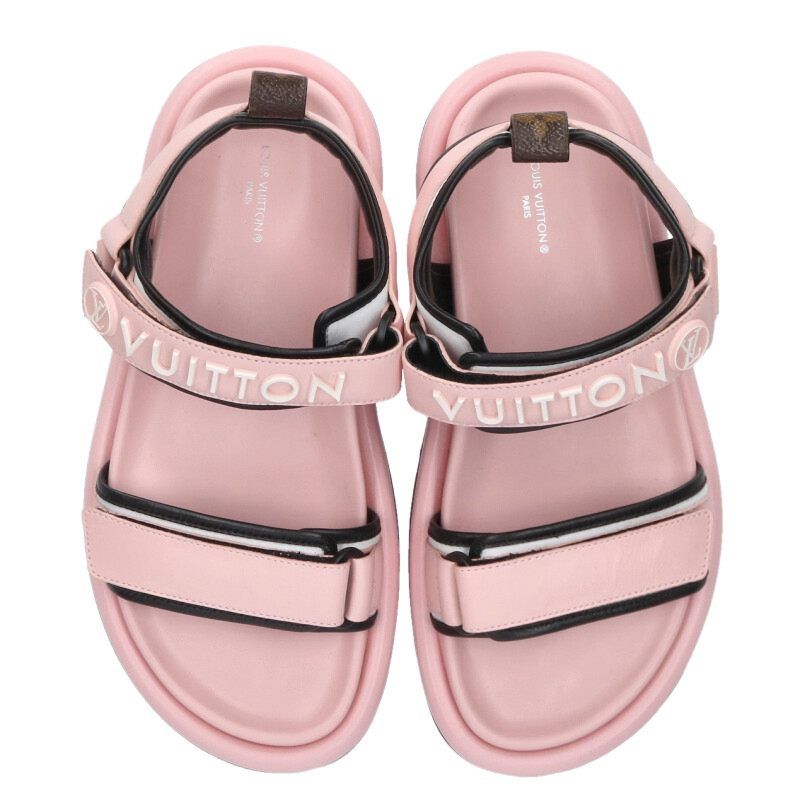 Louis Vuitton Pour Pillow Line Logo Belt Strap Sandals 38 — view 4