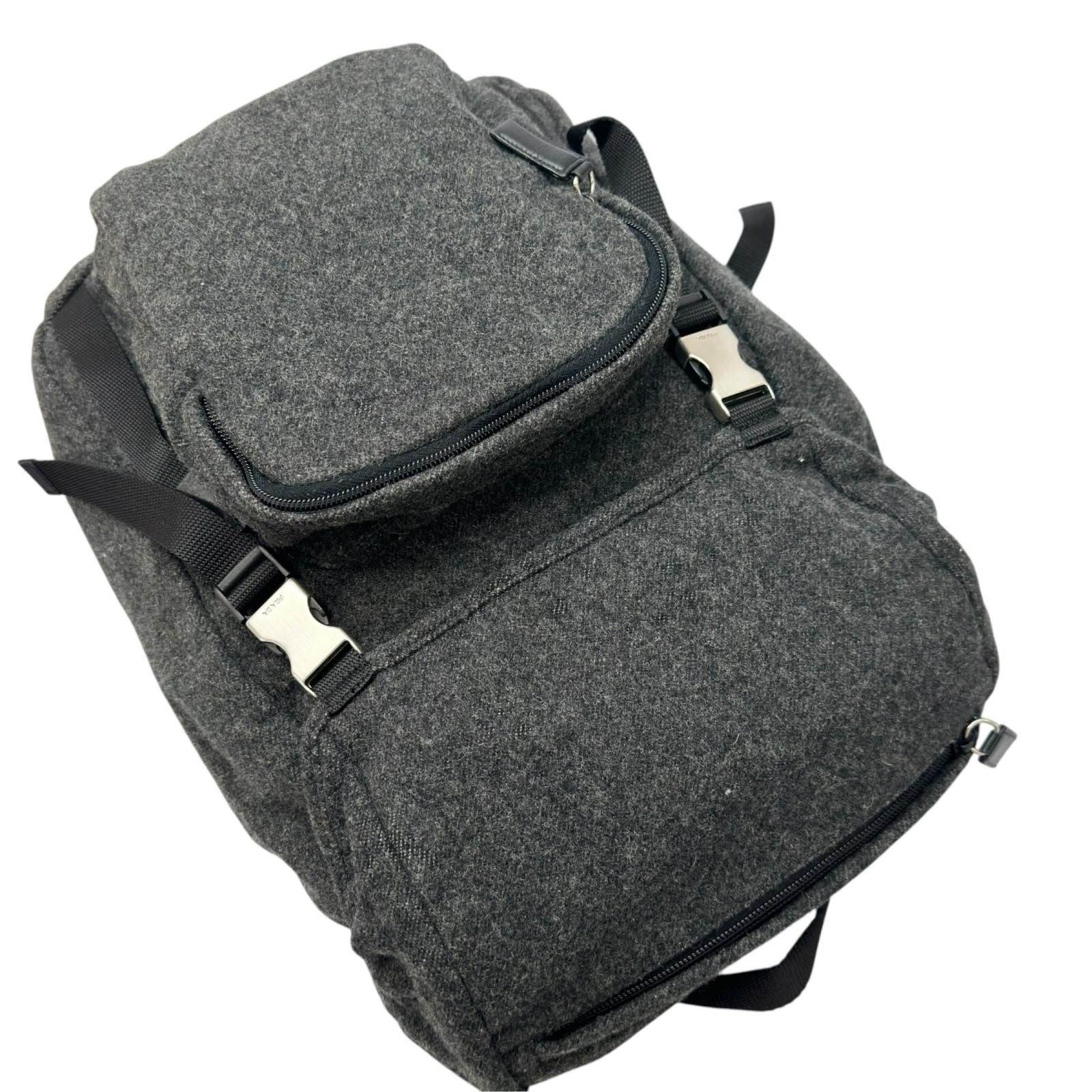 Prada Backpack Wool Gray — view 5