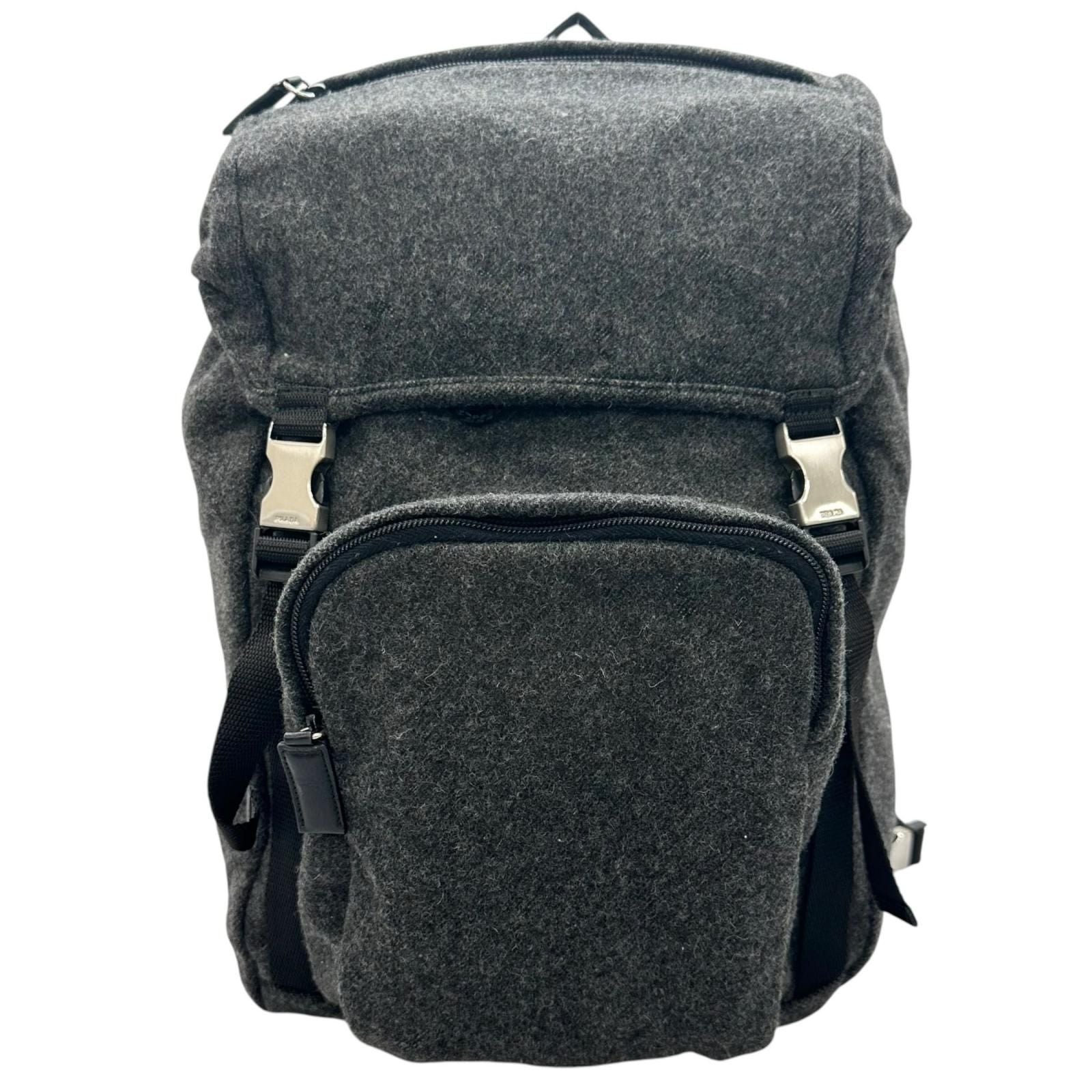 Prada Backpack Wool Gray