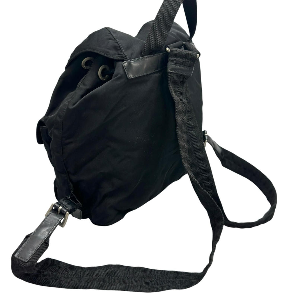 Prada Triangle Logo Backpack Nylon Black — view 7