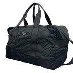 Prada Triangle Logo Boston Bag Nylon Black — view 2