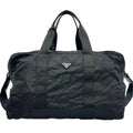 Prada Triangle Logo Boston Bag Nylon Black