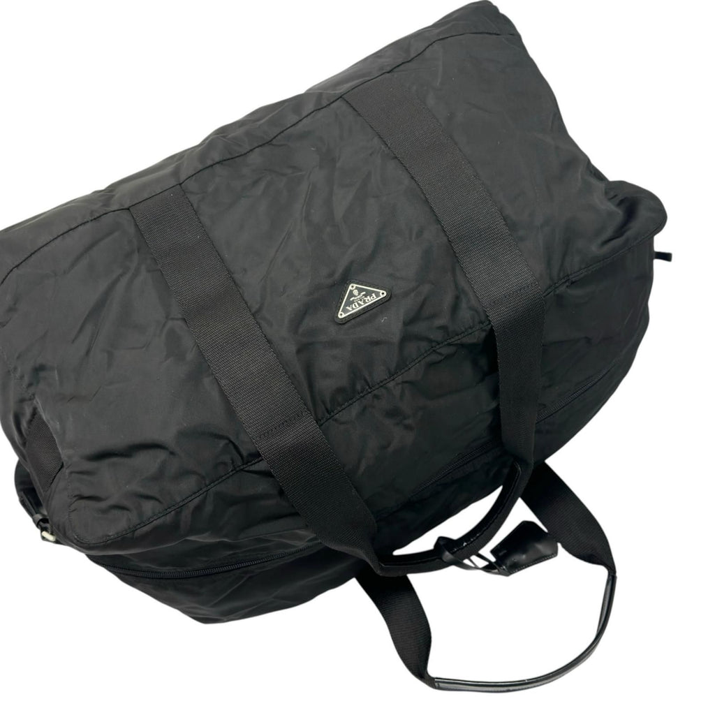 Prada Triangle Logo Boston Bag Nylon Black — view 5
