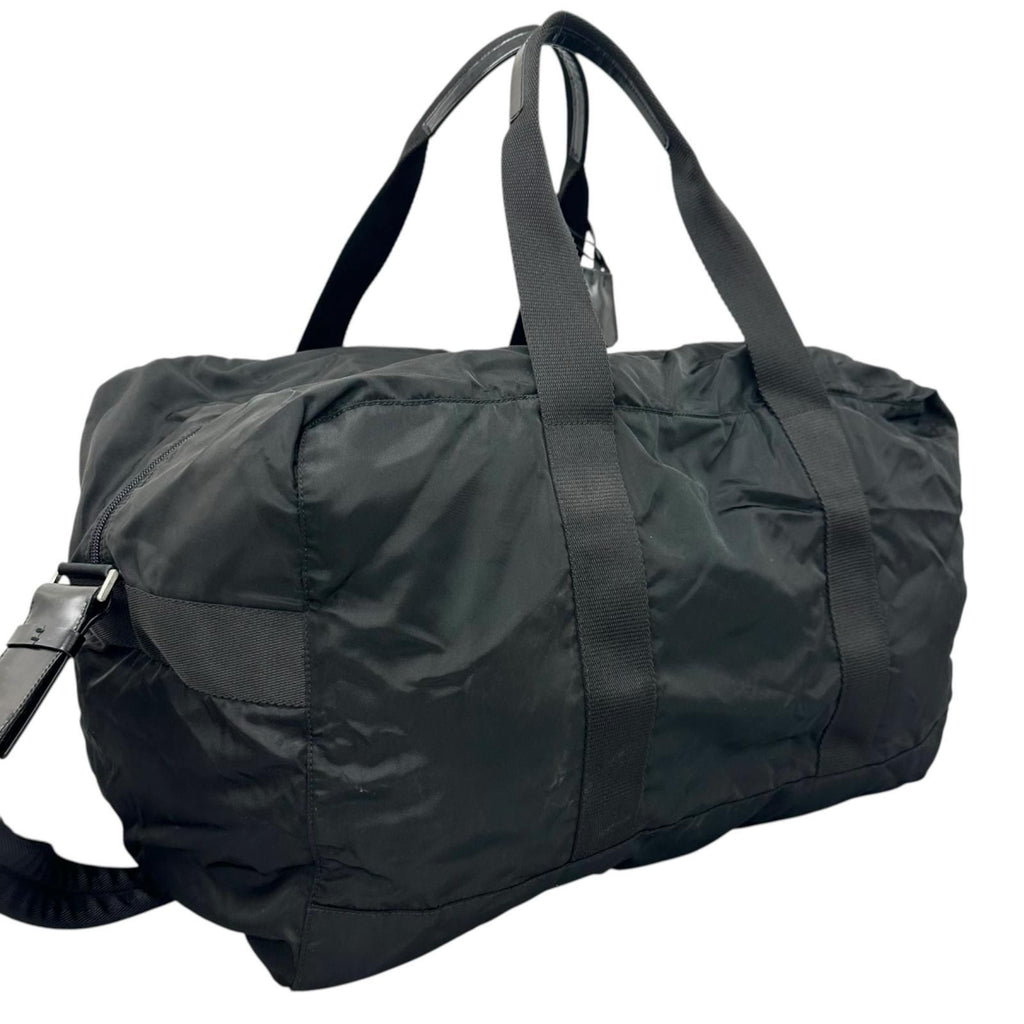 Prada Triangle Logo Boston Bag Nylon Black — view 3