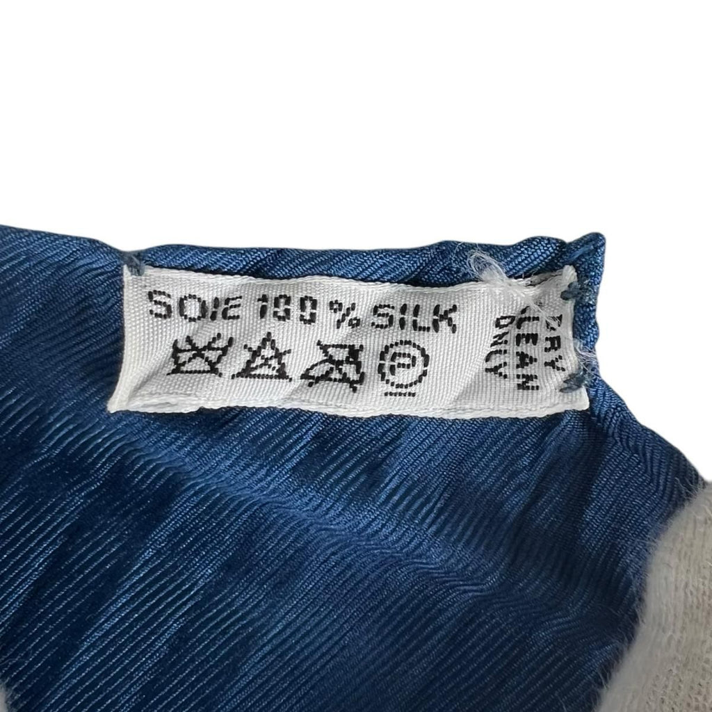 Hermes Pleated Silk Scarf Carre Blue — view 7