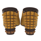 Fendi Pyramid Stud Heel Sandals 35.5 Leather Yellow Black Shoes — view 6