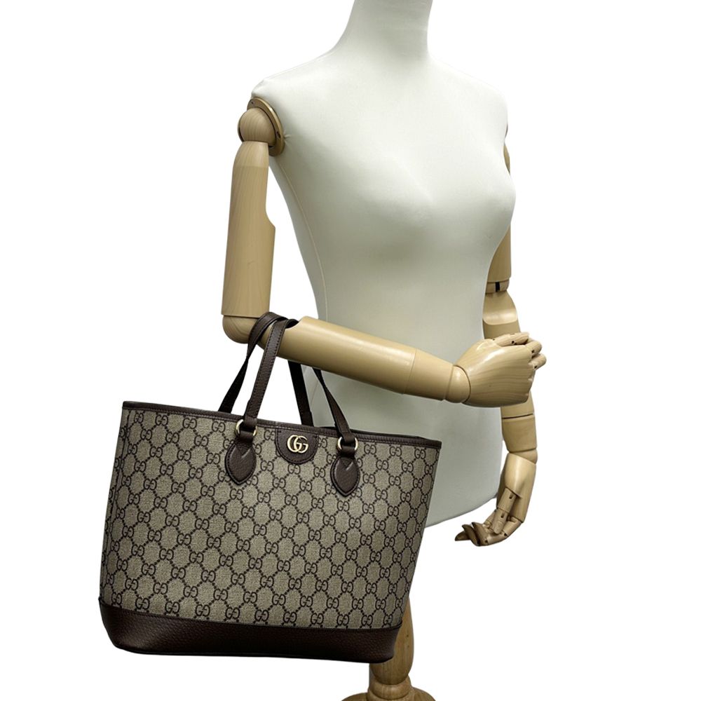 Gucci GG Supreme Petit Marmont Tote Brown Shoulder Bag — view 8