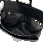 Chanel 2.55 Quilted Shoulder Bag Lambskin Black Silver Turnlock Flap — view 5