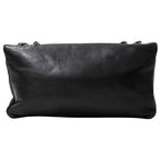Chanel 2.55 Quilted Shoulder Bag Lambskin Black Silver Turnlock Flap — view 2