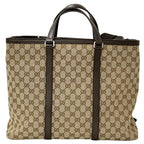 Gucci GG Canvas 2-Way Shoulder Bag Brown Beige A4 Business School Commuting — view 2