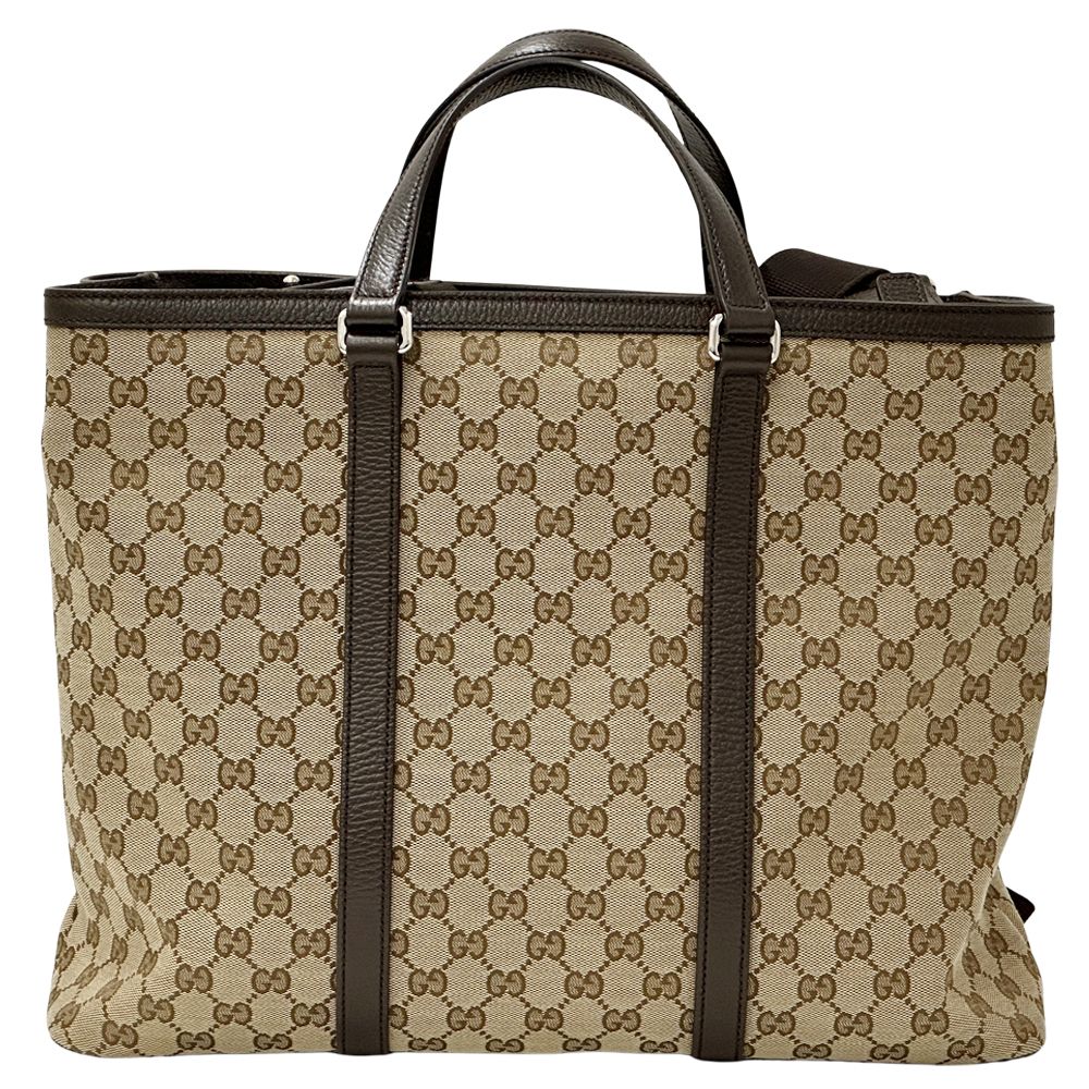 Gucci GG Canvas 2-Way Shoulder Bag Brown Beige A4 Business School Commuting — view 2