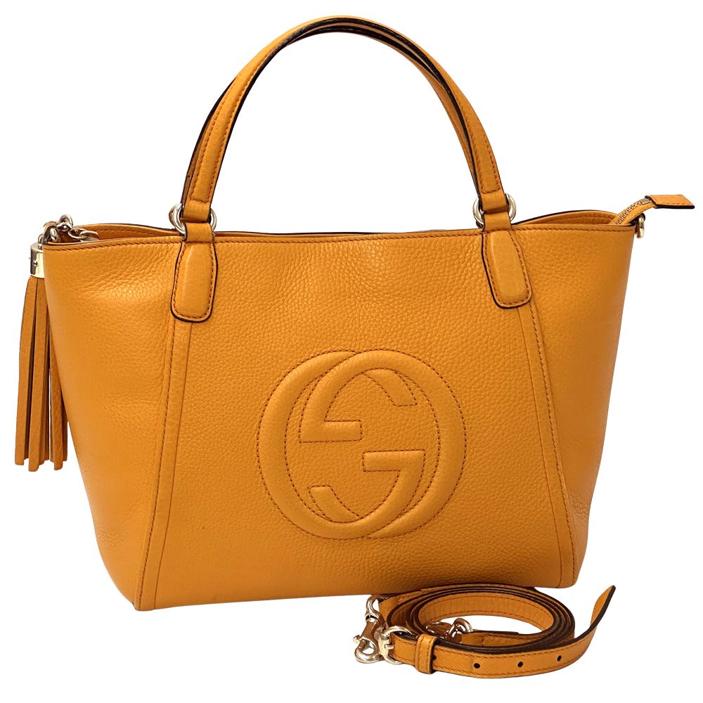 Gucci Soho 2-Way Shoulder Bag Leather Orange — view 9
