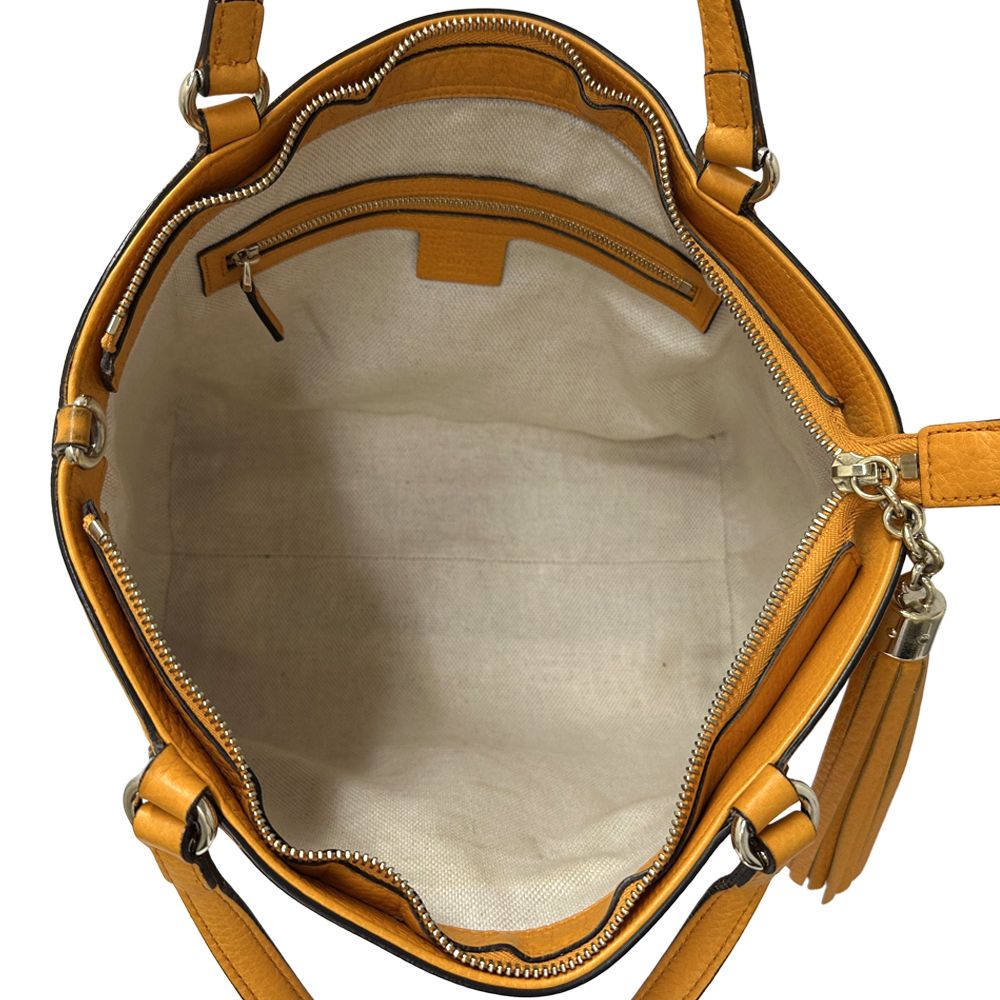 Gucci Soho 2-Way Shoulder Bag Leather Orange — view 4