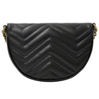 Gucci GG Marmont Shoulder Bag Leather Chain Black Quilted Crossbody Mini — view 2