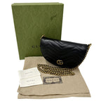 Gucci GG Marmont Shoulder Bag Leather Chain Black Quilted Crossbody Mini — view 8