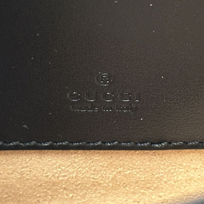 Gucci GG Marmont Shoulder Bag Leather Chain Black Quilted Crossbody Mini — view 6