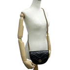 Gucci GG Marmont Shoulder Bag Leather Chain Black Quilted Crossbody Mini — view 7