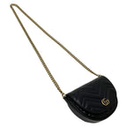Gucci GG Marmont Shoulder Bag Leather Chain Black Quilted Crossbody Mini — view 4