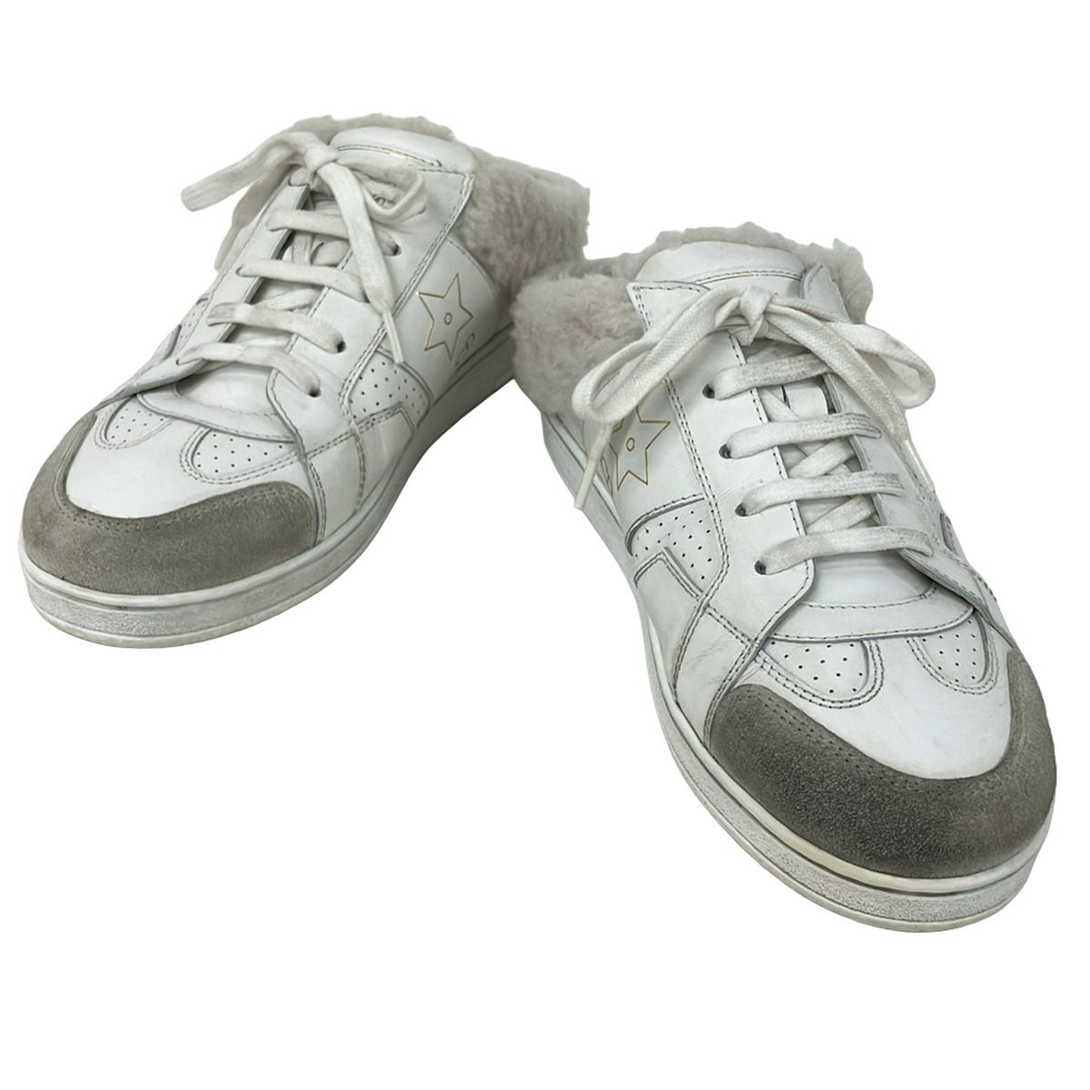 Dior Sneakers 37 White Light Gray Leather Lambskin — view 2
