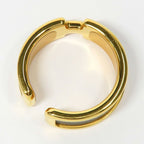 Hermes Olympe GM Black Gold Metal Leather Ring — view 6