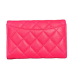 Chanel Quilted Leather Caviar Flap Wallet Bifold Pink — view 2