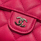 Chanel Quilted Leather Caviar Flap Wallet Bifold Pink — view 5