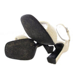 Prada Sandal Strap Satin Square Toe 35.5 Ivory TK — view 8