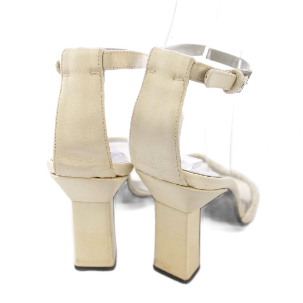 Prada Sandal Strap Satin Square Toe 35.5 Ivory TK — view 6