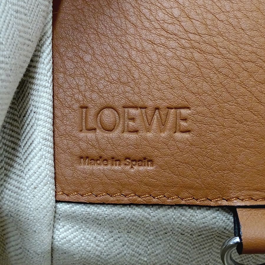 Loewe 2-Way Shoulder Bag Hammock Mini Leather Brown Black White Border — view 6