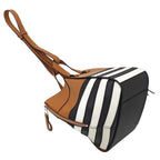 Loewe 2-Way Shoulder Bag Hammock Mini Leather Brown Black White Border — view 4