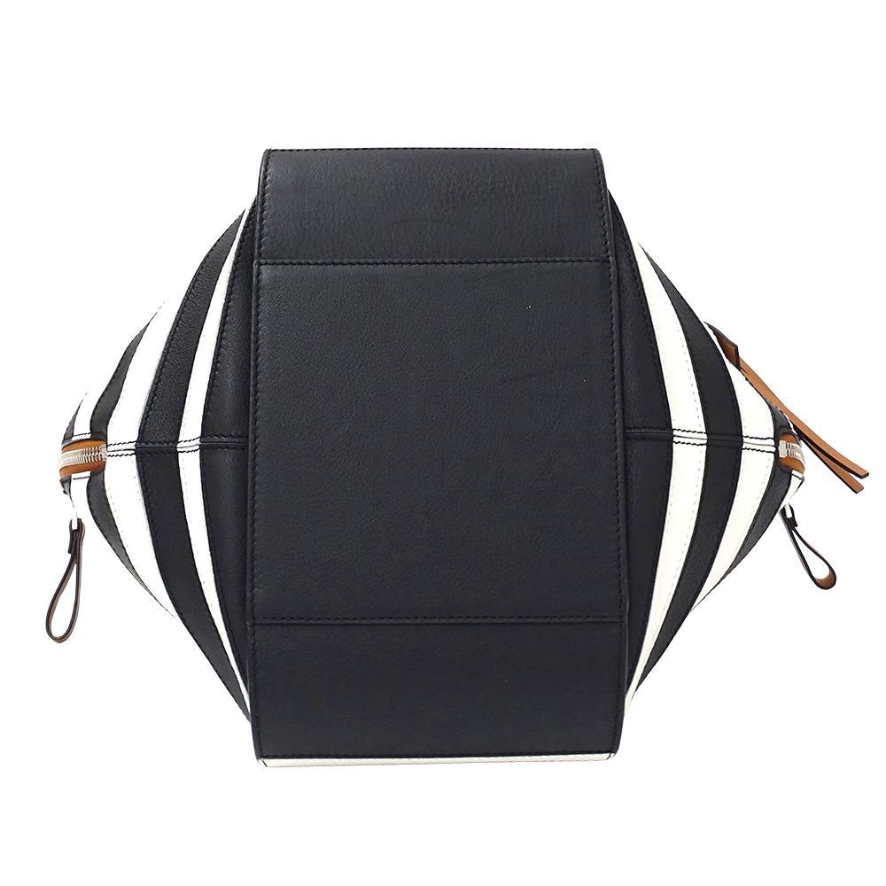 Loewe 2-Way Shoulder Bag Hammock Mini Leather Brown Black White Border — view 3