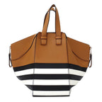 Loewe 2-Way Shoulder Bag Hammock Mini Leather Brown Black White Border — view 2