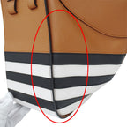 Loewe 2-Way Shoulder Bag Hammock Mini Leather Brown Black White Border — view 8