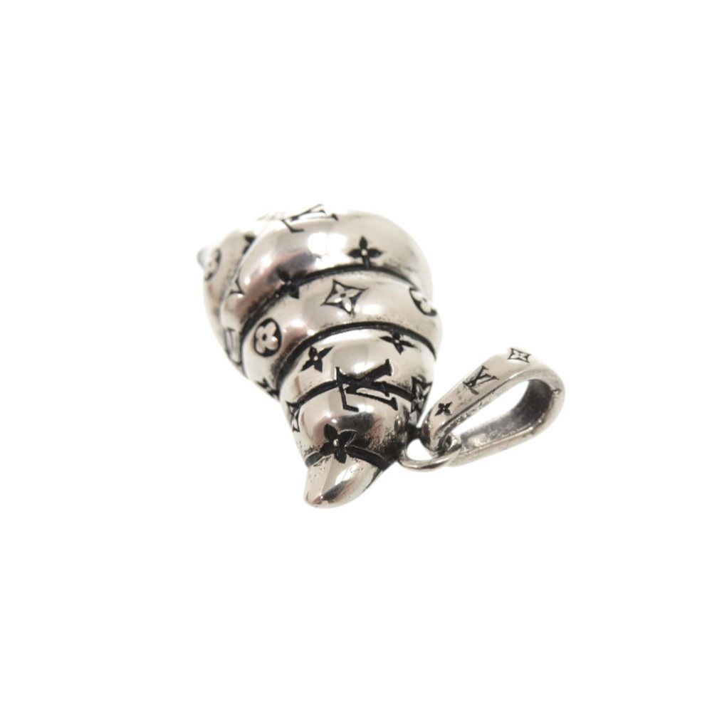Louis Vuitton Charm LV Croissant Metal Silver Pendant Top — view 8