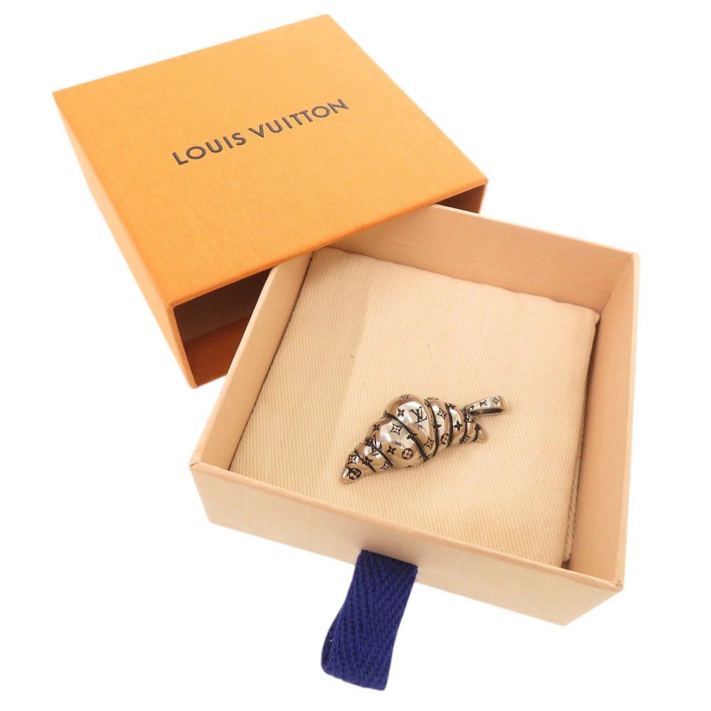 Louis Vuitton Charm LV Croissant Metal Silver Pendant Top — view 2