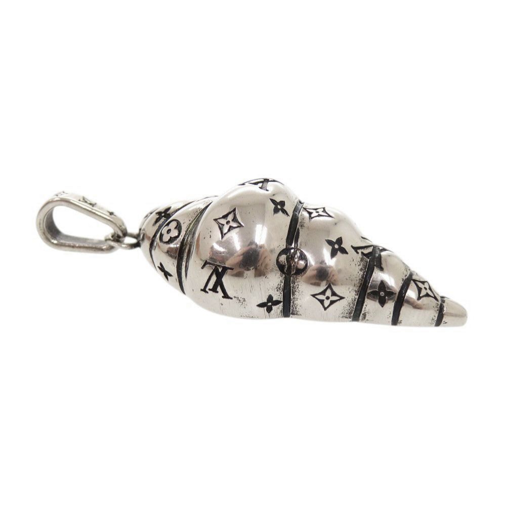 Louis Vuitton Charm LV Croissant Metal Silver Pendant Top — view 5