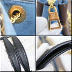 Louis Vuitton Calf Nnu BB Shoulder Bag Monogram Brown Blue — view 9