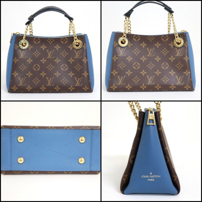 Louis Vuitton Calf Nnu BB Shoulder Bag Monogram Brown Blue — view 2
