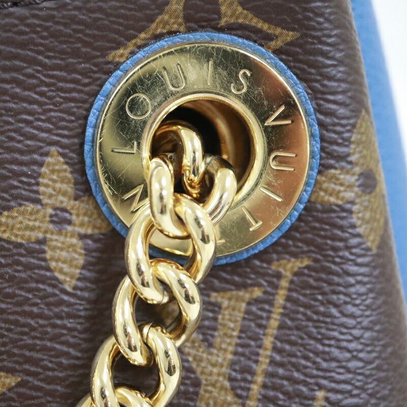 Louis Vuitton Calf Nnu BB Shoulder Bag Monogram Brown Blue — view 4