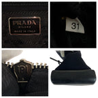 Prada Black Silver Urethane Leather Tote Shoulder Bag — view 6