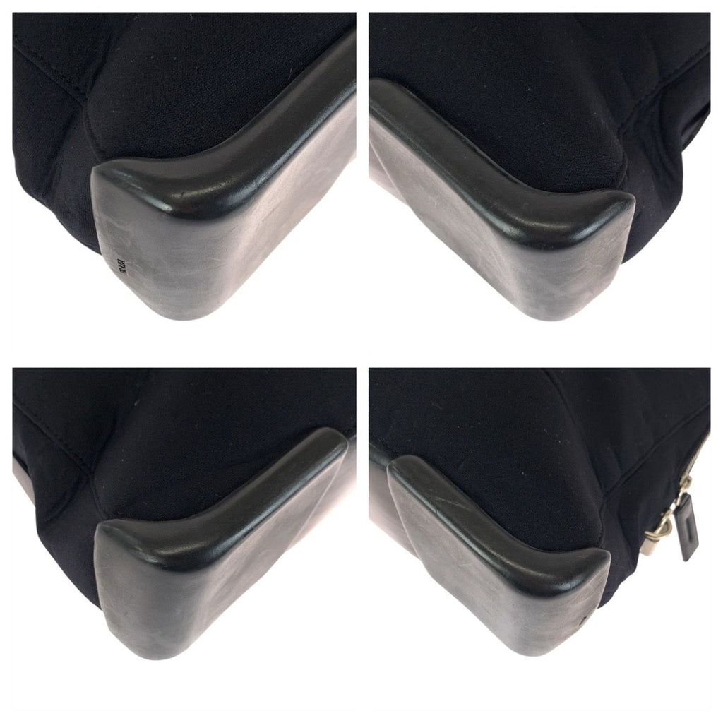 Prada Black Silver Urethane Leather Tote Shoulder Bag — view 3